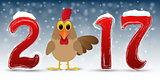 Happy New Year background with rooster.