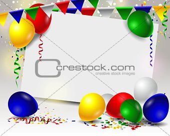 Birthday card with colorful balloons