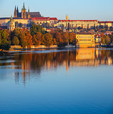 Prague city Morning view to Saint Vitus Cathedral