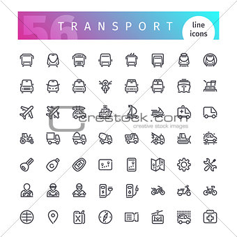 Transport Line Icons Set