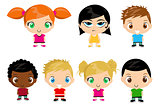 Group of kids vector illustration
