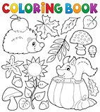 Coloring book autumn nature theme 1
