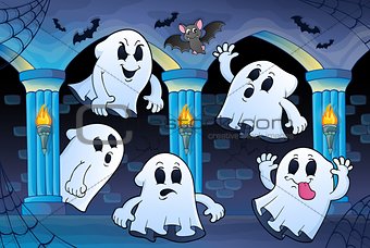 Ghosts in haunted castle theme 2