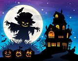 Halloween scarecrow silhouette theme 1