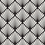 Vector Seamless Black and White Burst Lines Geometric Pattern