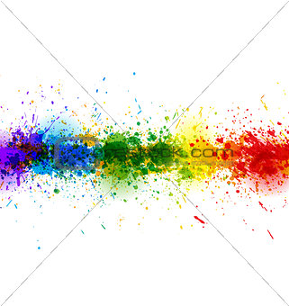 Paint splashes background. Vector banner made of bright stains. Colorful poster