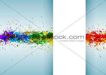 Bright watercolor stains. Paint splashes background poster