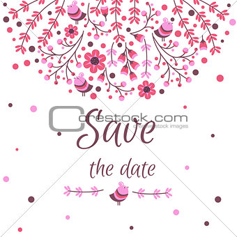 Set of vector floral frames. Cute collection of wreaths made of hand drawn leaves and flowers. Vintage set for invitations. save the date cards and other.
