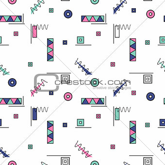 Seamless pattern with color geometric shapes.