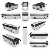 12 perspective view of City bus with blank surface for your crea