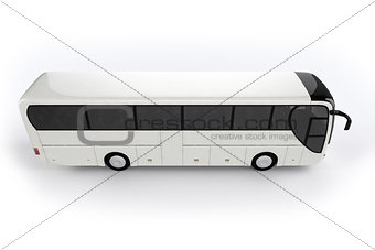 Top View - Bus Mock Up on White Background, 3D Illustration