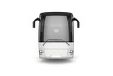 Front View - Bus Mock Up on White Background, 3D Illustration