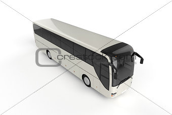 Top View on Bus Mock up on White Background, 3D illustration