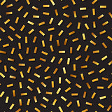 Vector Seamless Golden Confetti Jumble Lines Pattern