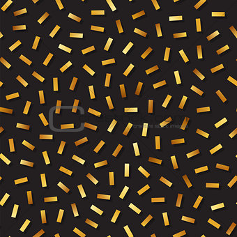 Vector Seamless Golden Confetti Jumble Lines Pattern