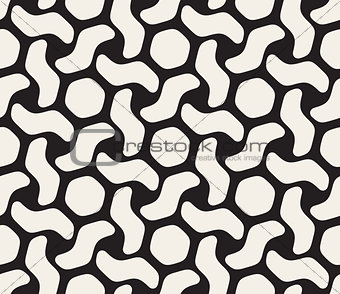 Vector Seamless Black and White Lattice Geometric Pattern