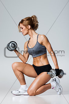 Fitness with dumbbells