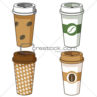 Take away coffee cup illustration set