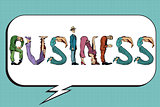 Business word letters people