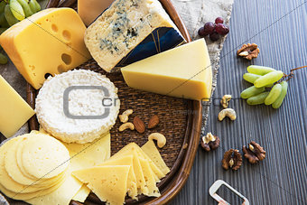 Various types of cheese set