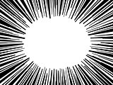 Abstract comic book flash explosion radial lines background. Vector illustration for superhero design. Bright black white light strip burst. Cartoon hero fight print stamp