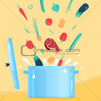 Cooking food in Pot