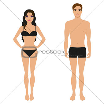 Athletic girl and a guy in his underwear
