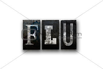 Flu Concept Isolated Letterpress Type