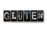 Gluten Concept Isolated Letterpress Type