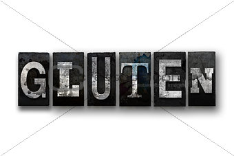 Gluten Concept Isolated Letterpress Type