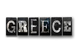Greece Concept Isolated Letterpress Type