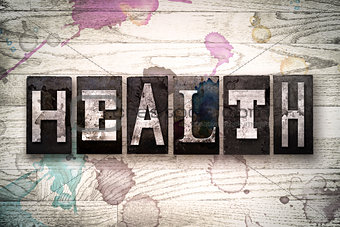 Health Concept Metal Letterpress Type