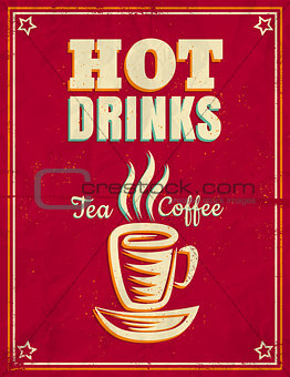 vintage poster with hot drinks