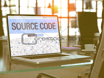Source Code - Concept on Laptop Screen.