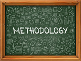 Methodology Concept. Green Chalkboard with Doodle Icons.