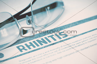 Diagnosis - Rhinitis. Medical Concept. 3D Illustration.