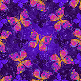 Seamless spring dark violet pattern 