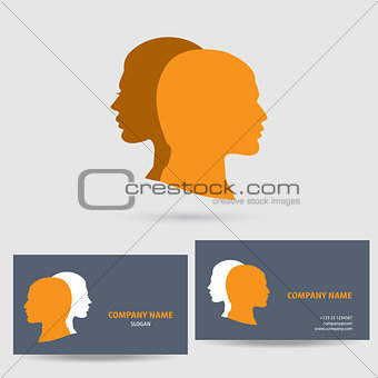 Vector icon with business card template.