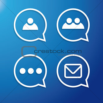 Chat or Message Flat Icons vector