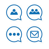 Chat or Message Flat Icons vector