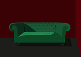 Interior green couch