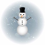 Snowman alone in winter