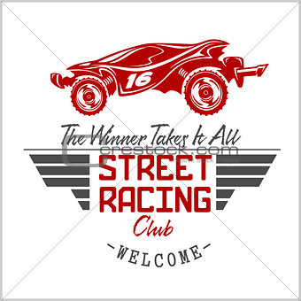 Street Racing club badge and design elements.
