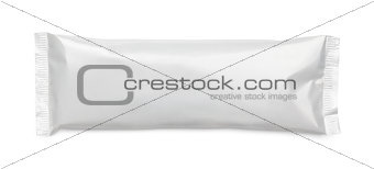 blank plastic pouch snack packaging isolated on white background