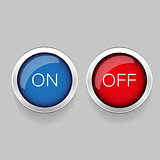 On Off button red and blue