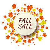 Autumn seasonal sale label. Vector illustration EPS 10