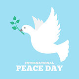 Dove of peace icon flat