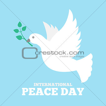 Dove of peace icon flat