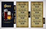 menu design with beer