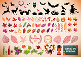 Autumn icon set, vector design elements